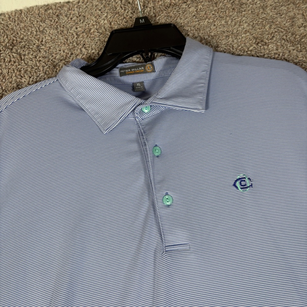 Peter Millar Summer Comfort Polo Shirt Mens XL Stripe Performance Golf